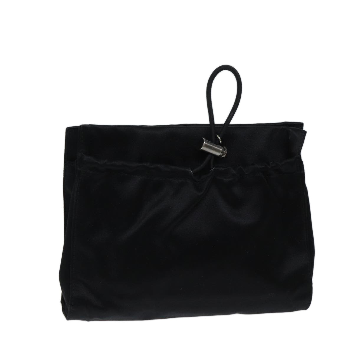 PRADA Pouch Satin Black Auth 72003