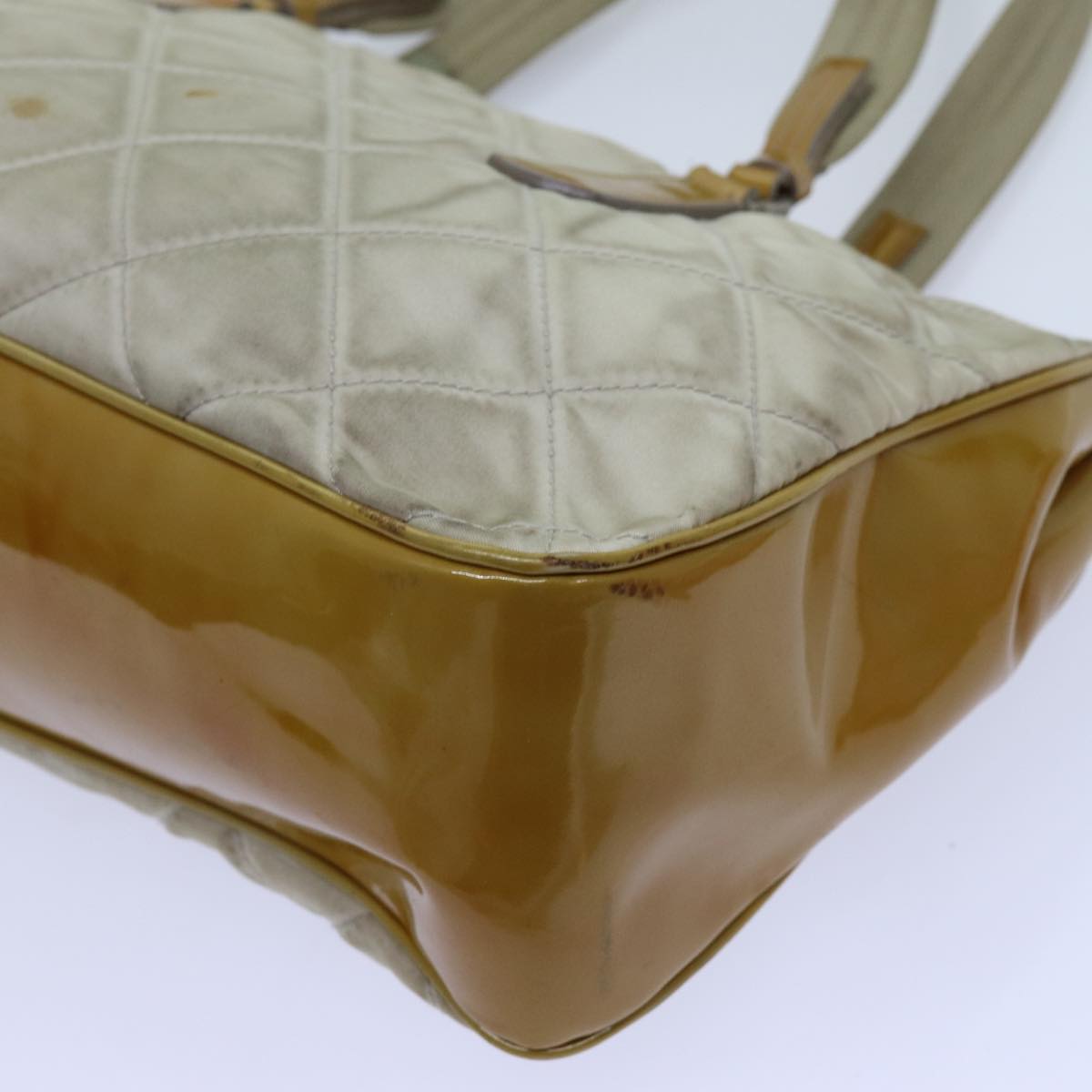 PRADA Shoulder Bag Nylon Beige Auth 72005