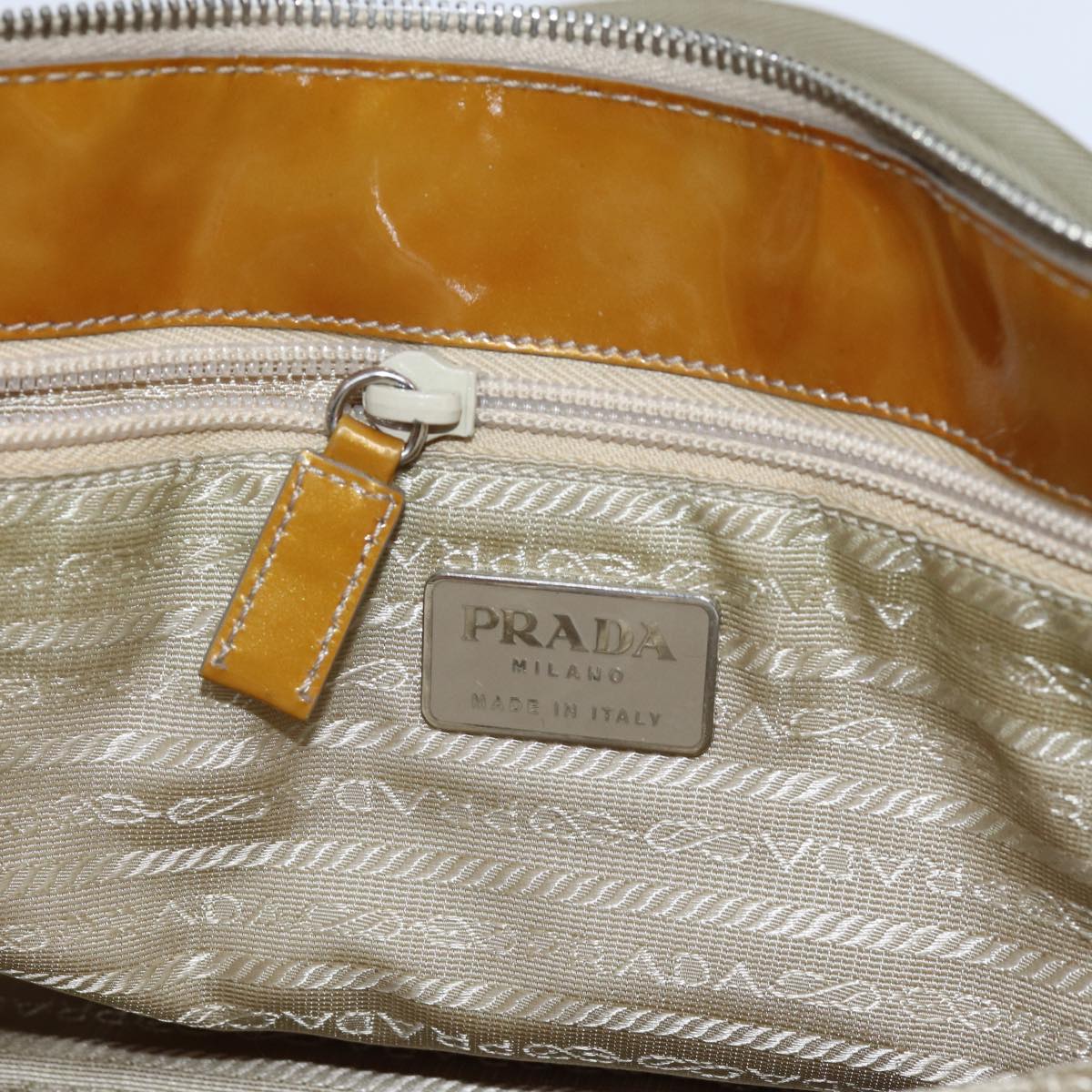 PRADA Shoulder Bag Nylon Beige Auth 72005