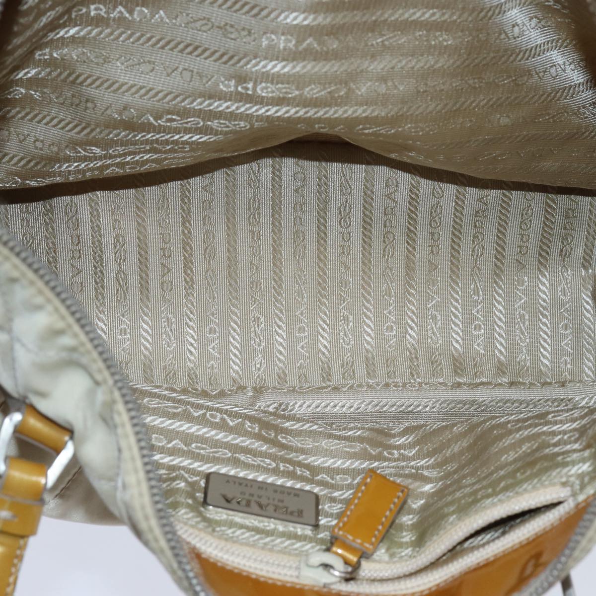 PRADA Shoulder Bag Nylon Beige Auth 72005