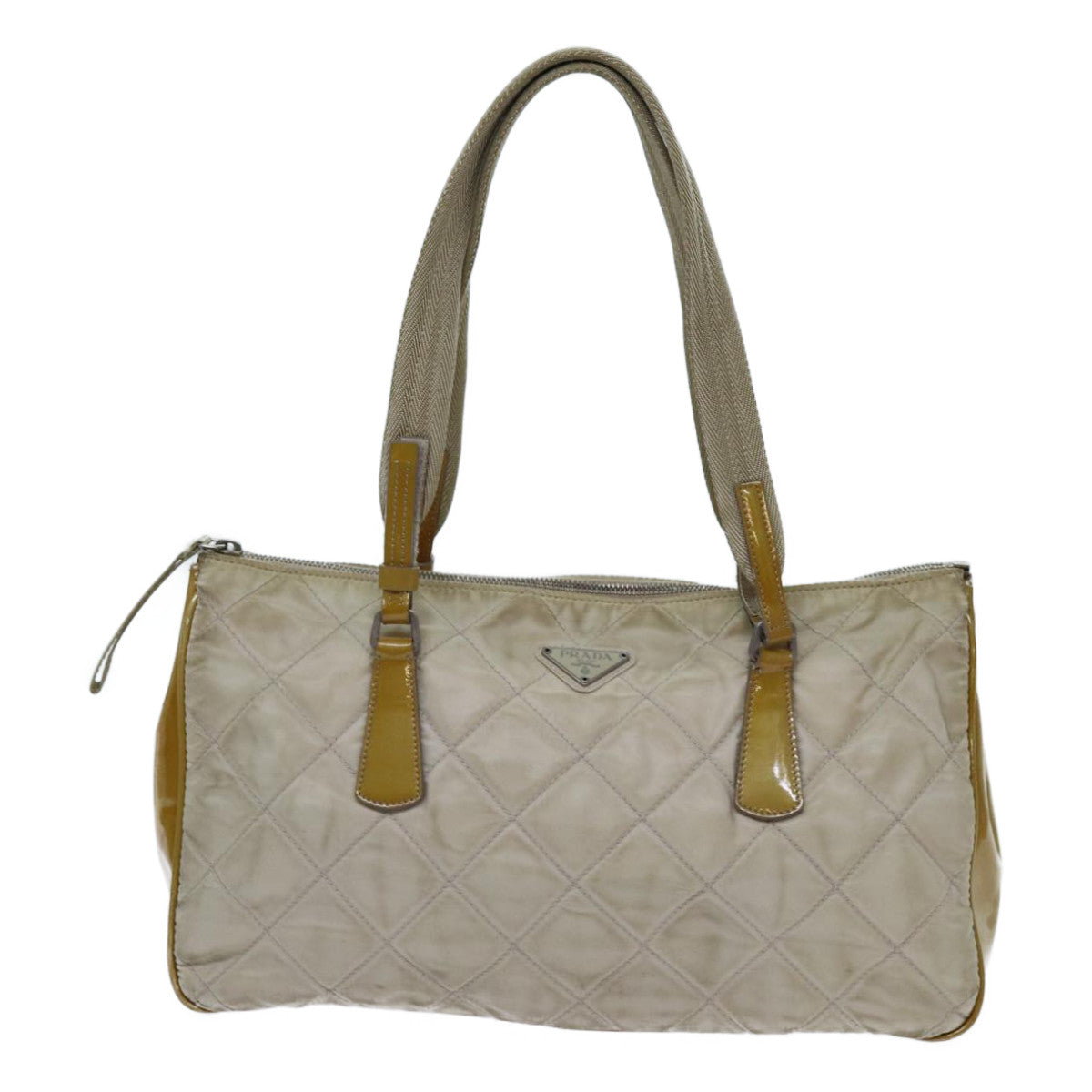 PRADA Shoulder Bag Nylon Beige Auth 72005