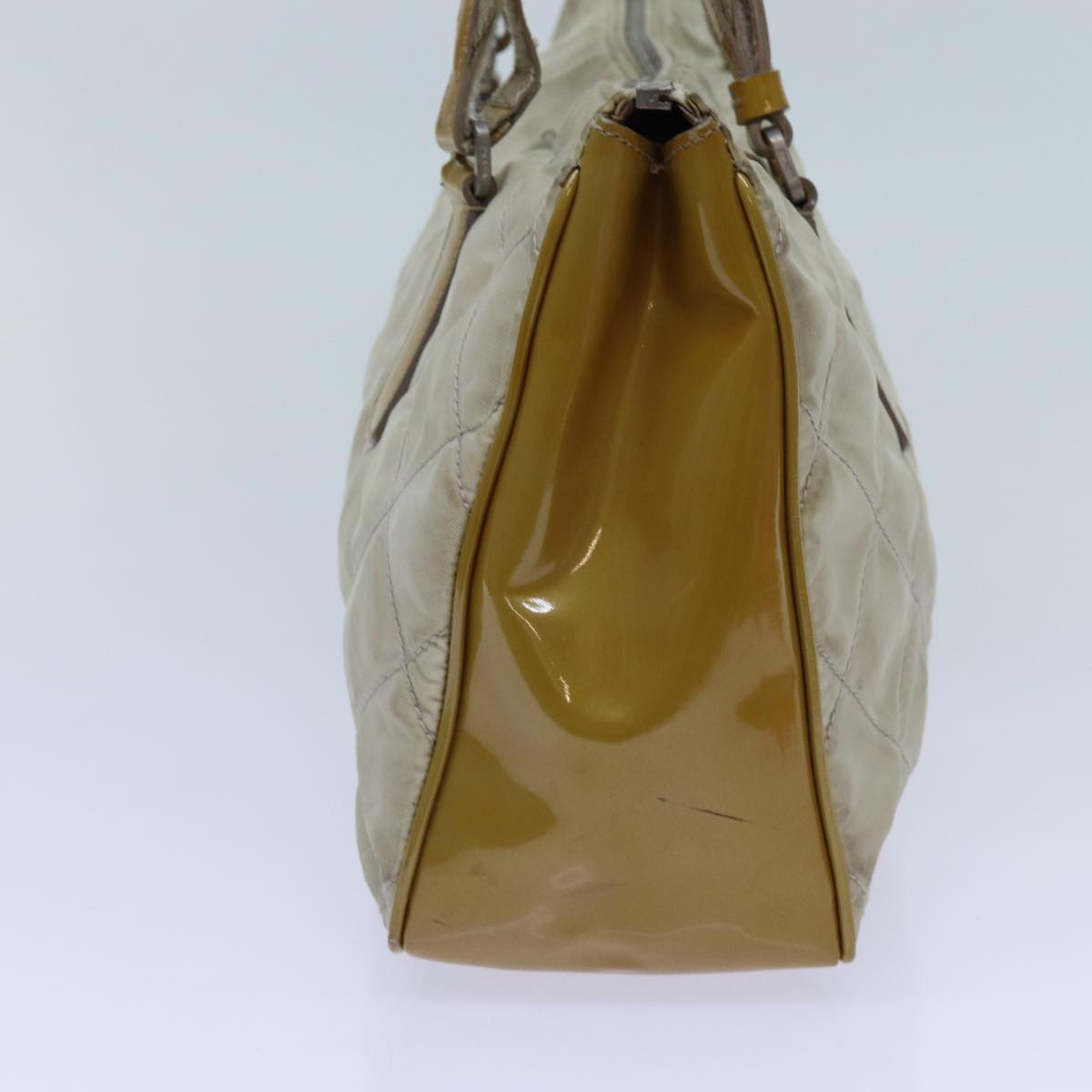 PRADA Shoulder Bag Nylon Beige Auth 72005