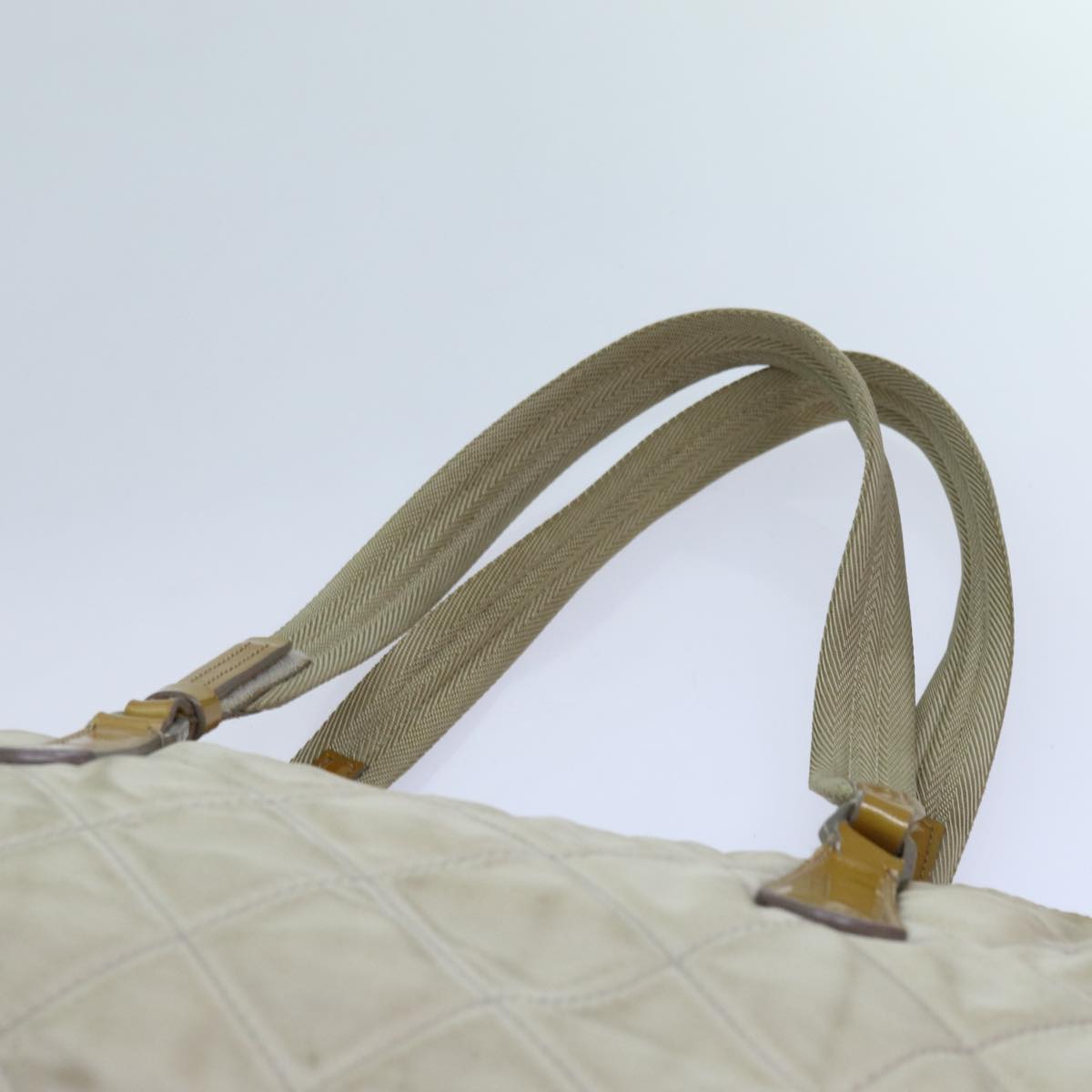 PRADA Shoulder Bag Nylon Beige Auth 72005