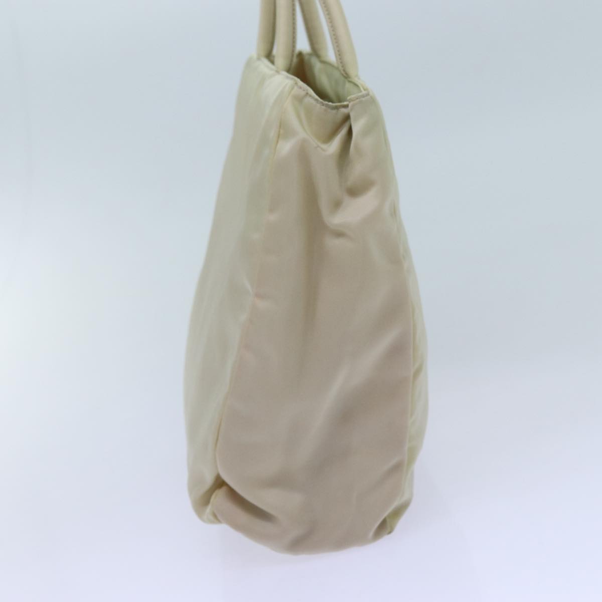 PRADA Hand Bag Nylon Beige Auth 72007