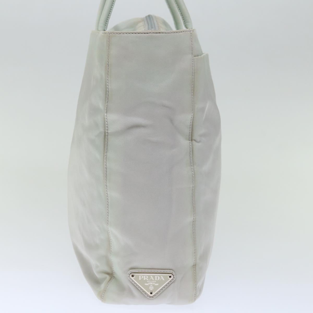 PRADA Hand Bag Nylon Gray Auth 72008