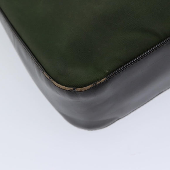 PRADA Schultertasche Nylon Khaki Auth 72009