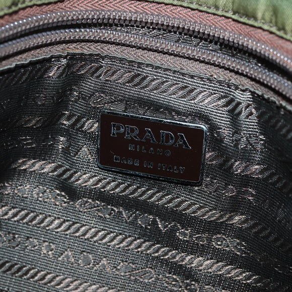 PRADA Schultertasche Nylon Khaki Auth 72009