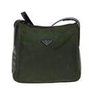 PRADA Schultertasche Nylon Khaki Auth 72009-13