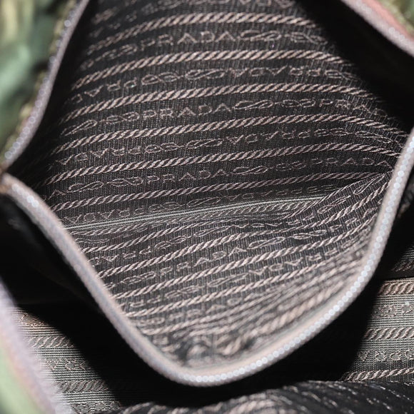 PRADA Schultertasche Nylon Khaki Auth 72009