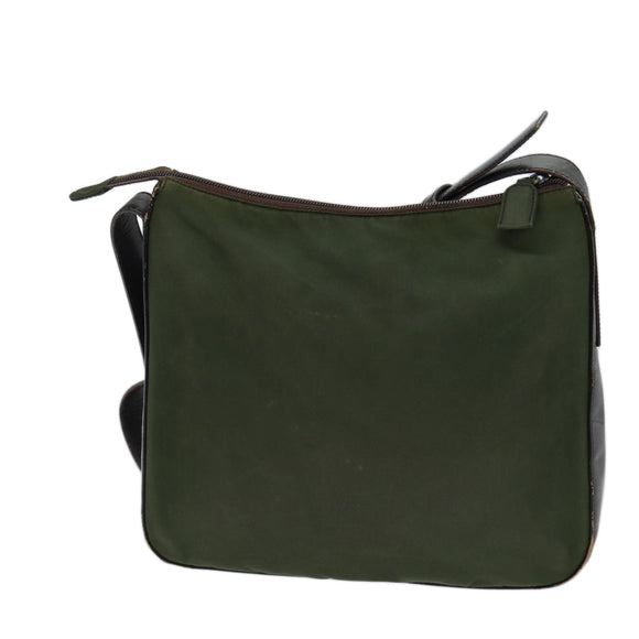 PRADA Schultertasche Nylon Khaki Auth 72009