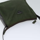 PRADA Schultertasche Nylon Khaki Auth 72009-6