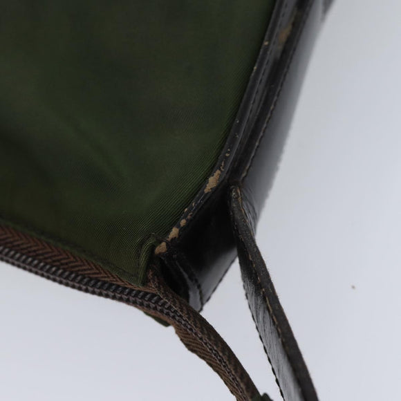 PRADA Schultertasche Nylon Khaki Auth 72009