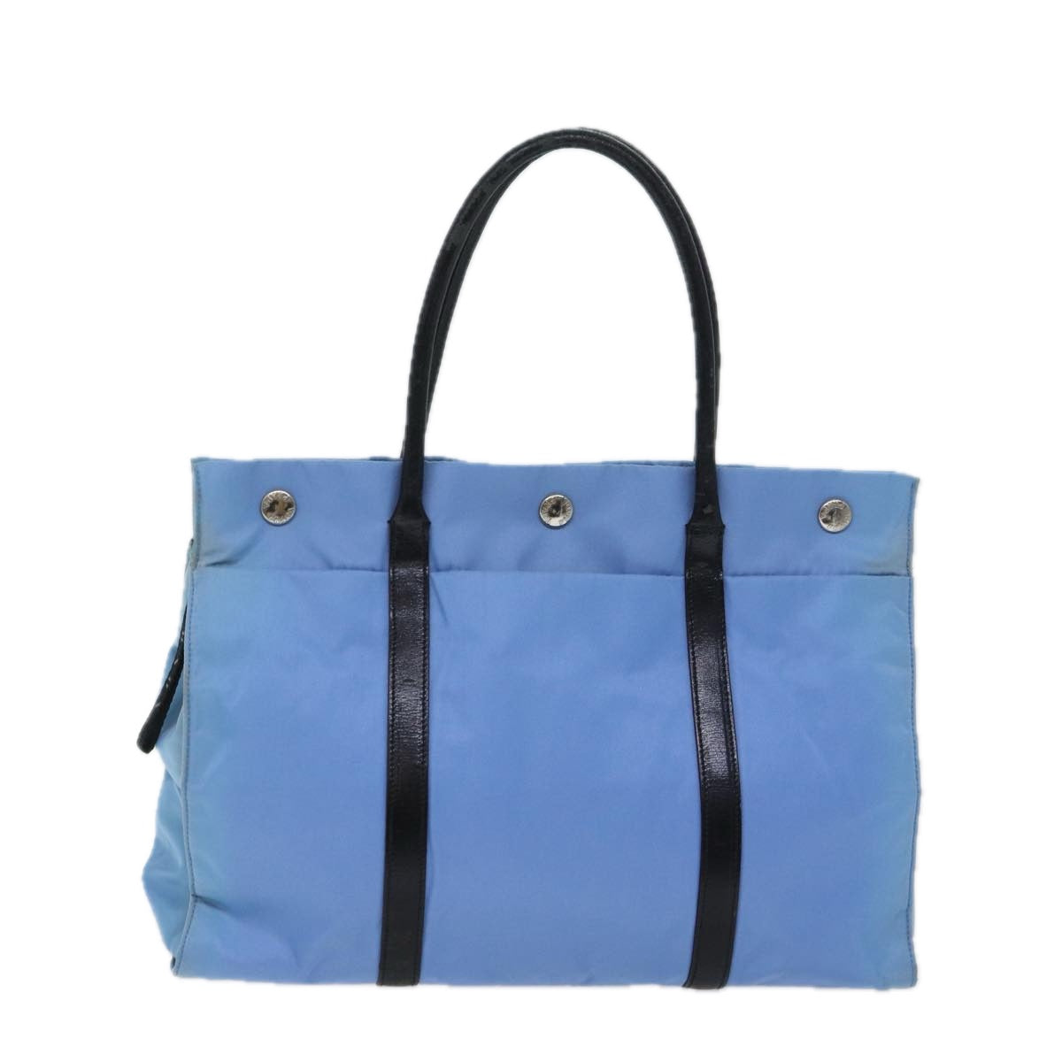 PRADA Hand Bag Nylon Light Blue Black Auth 72011 - 0