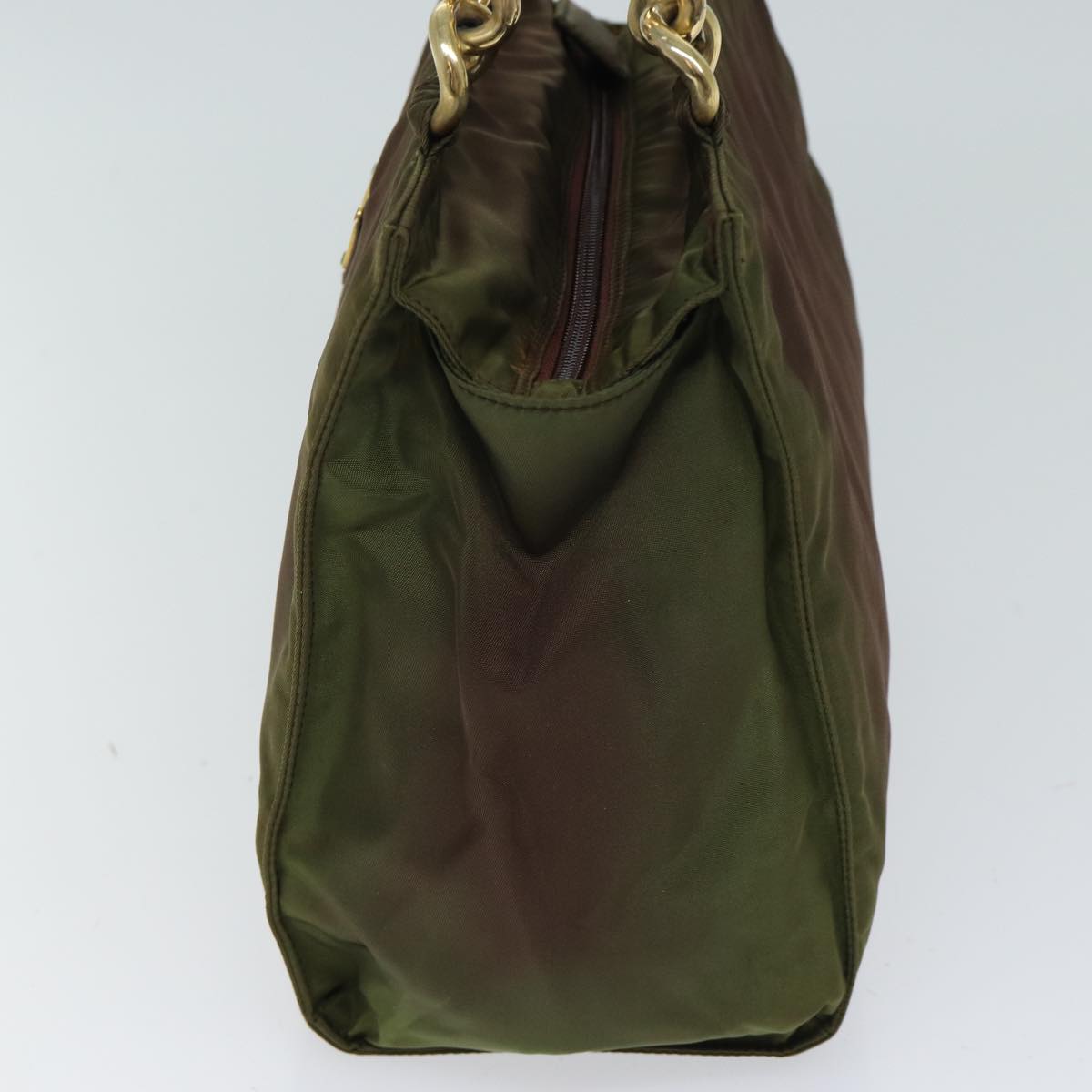 PRADA Hand Bag Nylon Khaki Auth 72012