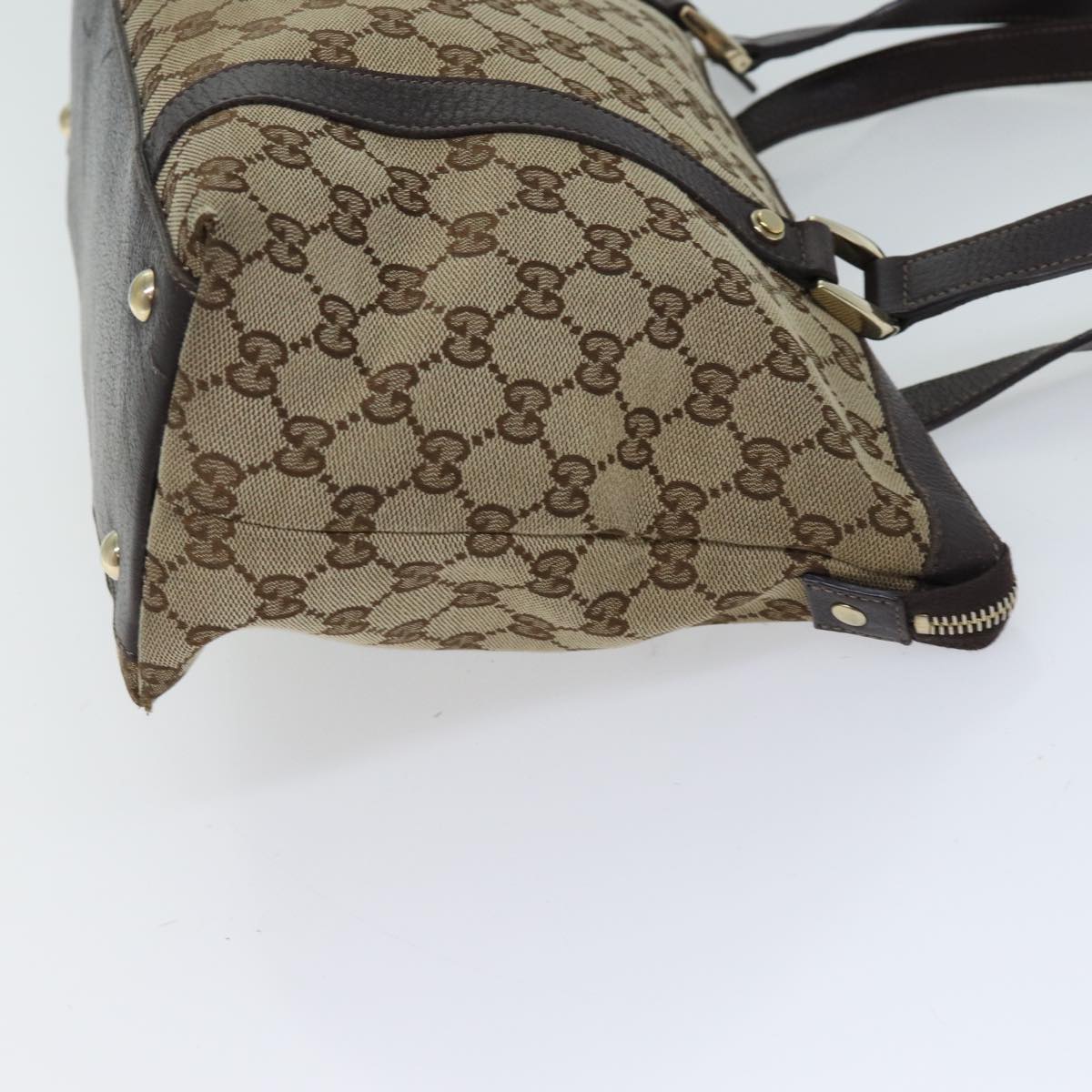 GUCCI GG Canvas Shoulder Bag Beige 141470 Auth 72027