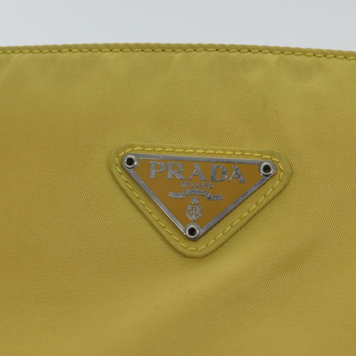 PRADA Shoulder Bag Nylon Yellow Auth 72039
