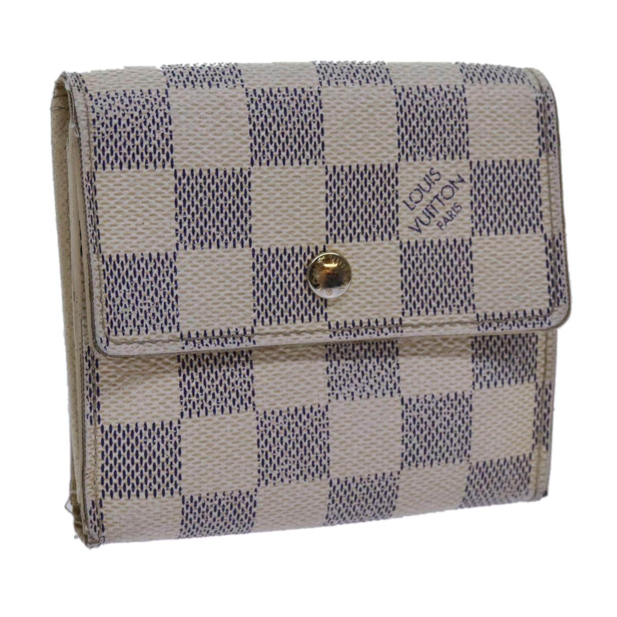 LOUIS VUITTON Damier Azur Portefeuille Elise Trifold Wallet N61733 Auth 72046