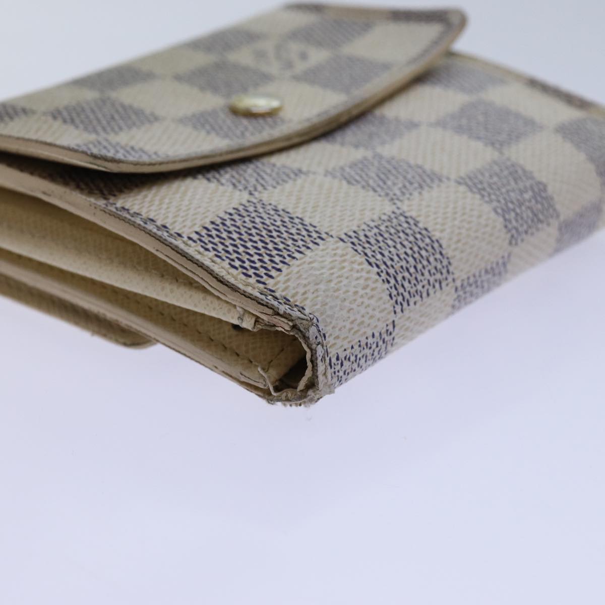 LOUIS VUITTON Damier Azur Portefeuille Elise Trifold Wallet N61733 Auth 72046