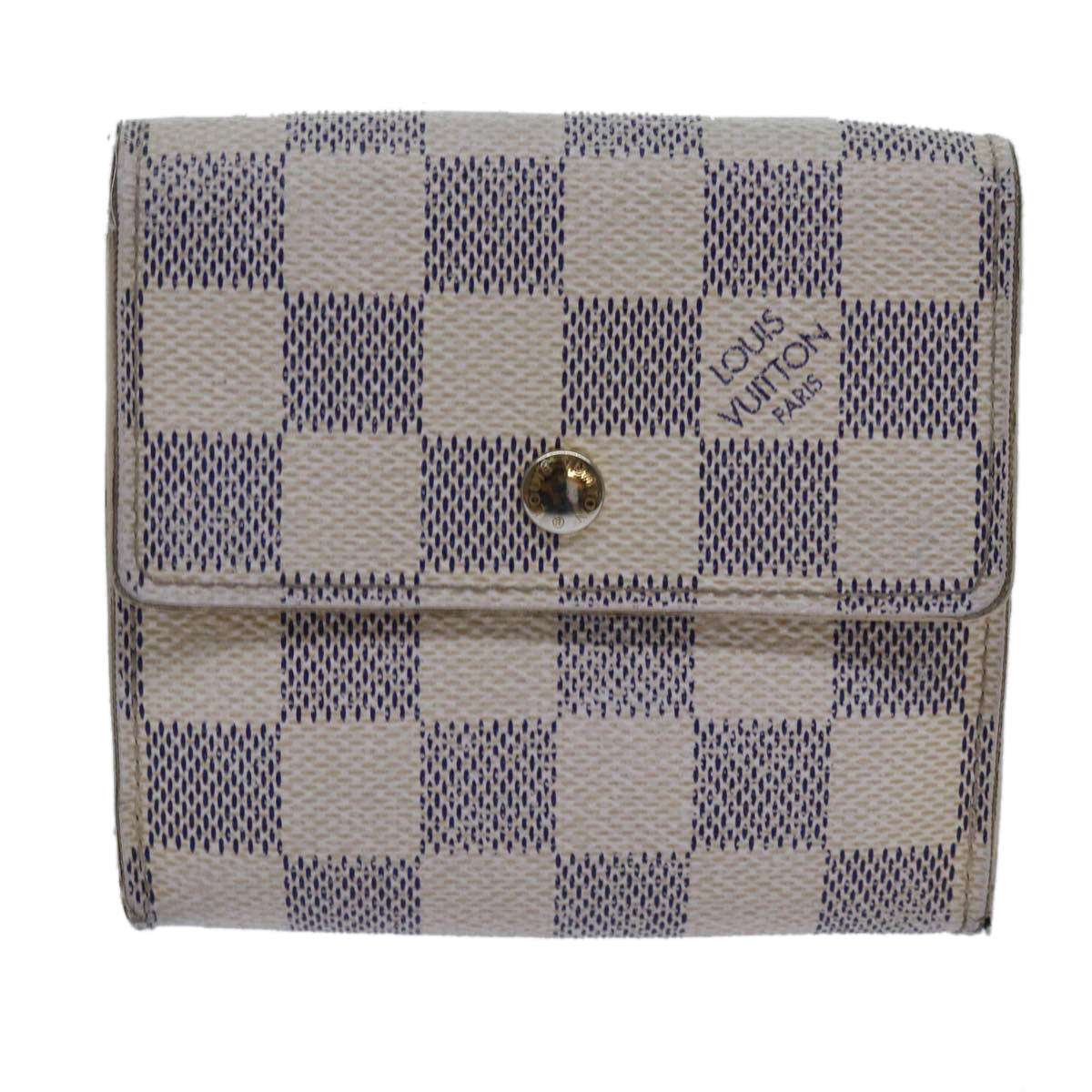 LOUIS VUITTON Damier Azur Portefeuille Elise Trifold Wallet N61733 Auth 72046