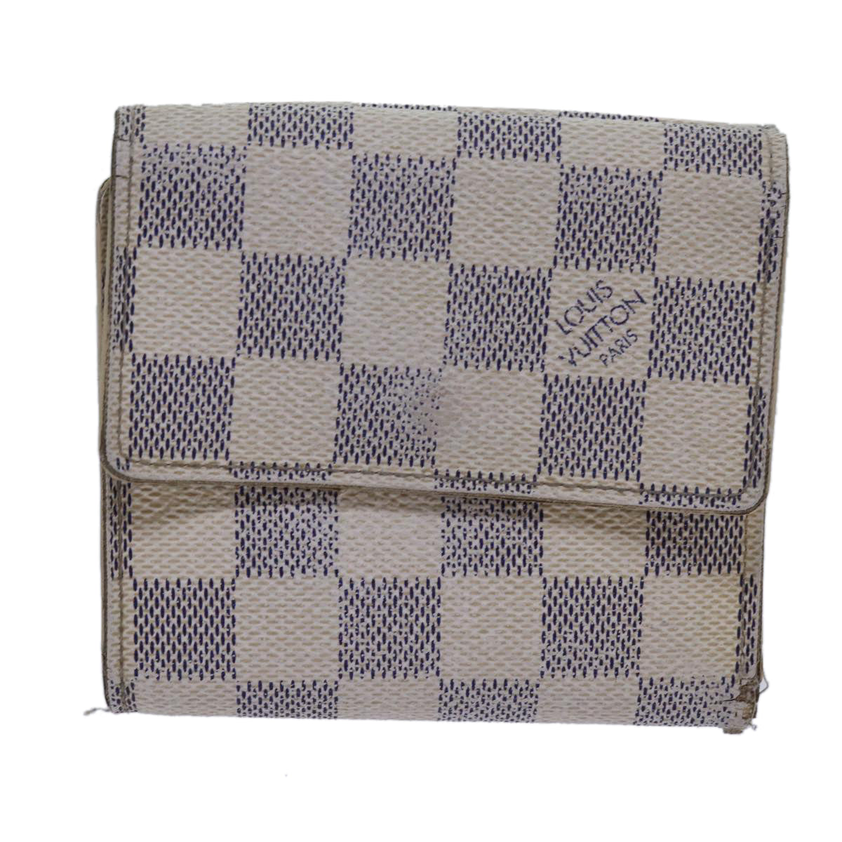 LOUIS VUITTON Damier Azur Portefeuille Elise Trifold Wallet N61733 Auth 72046 - 0