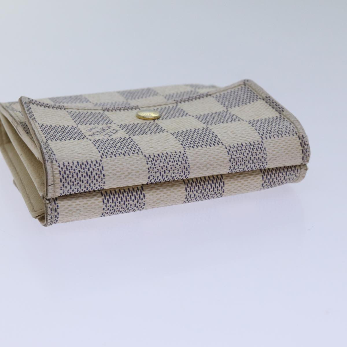 LOUIS VUITTON Damier Azur Portefeuille Elise Trifold Wallet N61733 Auth 72046