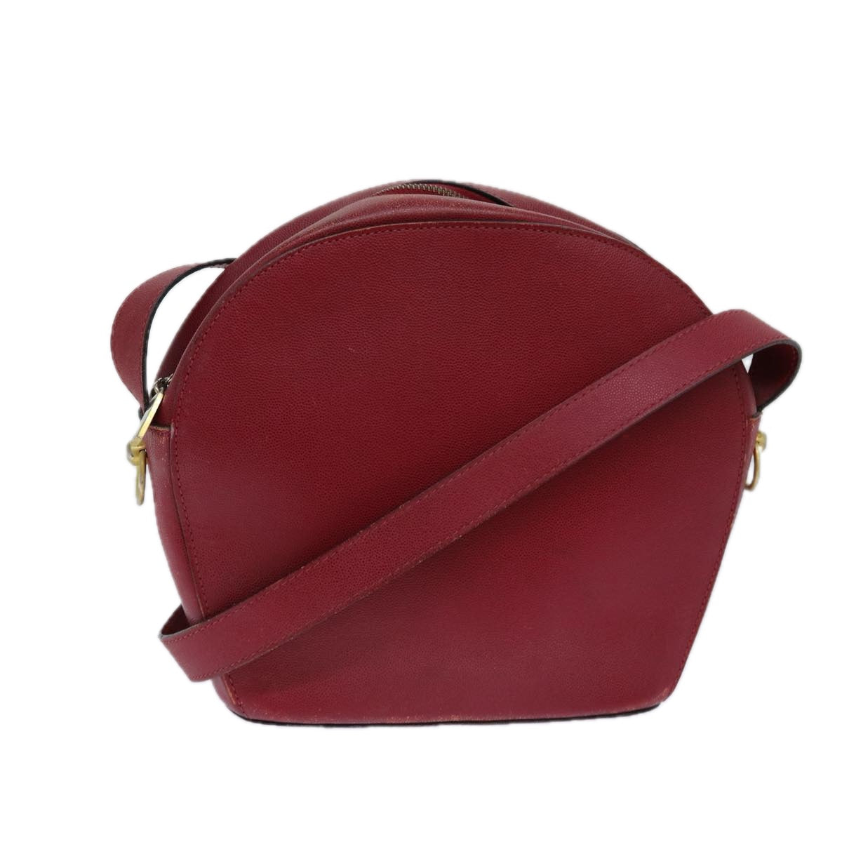 CELINE Shoulder Bag Leather Red Auth 72062