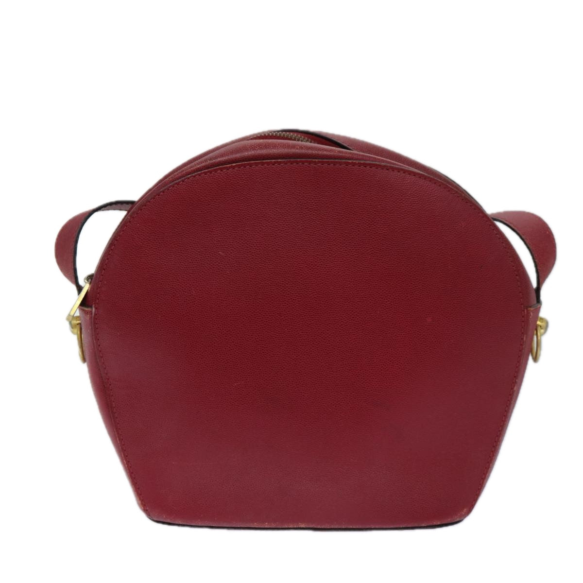 CELINE Shoulder Bag Leather Red Auth 72062