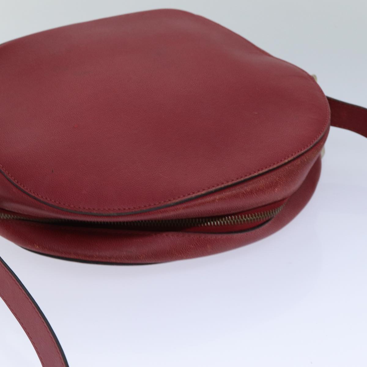 CELINE Shoulder Bag Leather Red Auth 72062