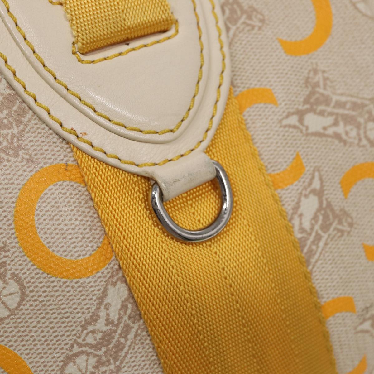 CELINE C Saluki Hand Bag Yellow Beige Auth 72063