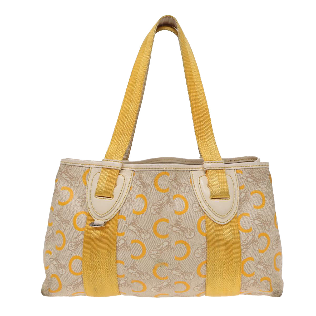 CELINE C Saluki Hand Bag Yellow Beige Auth 72063 - 0