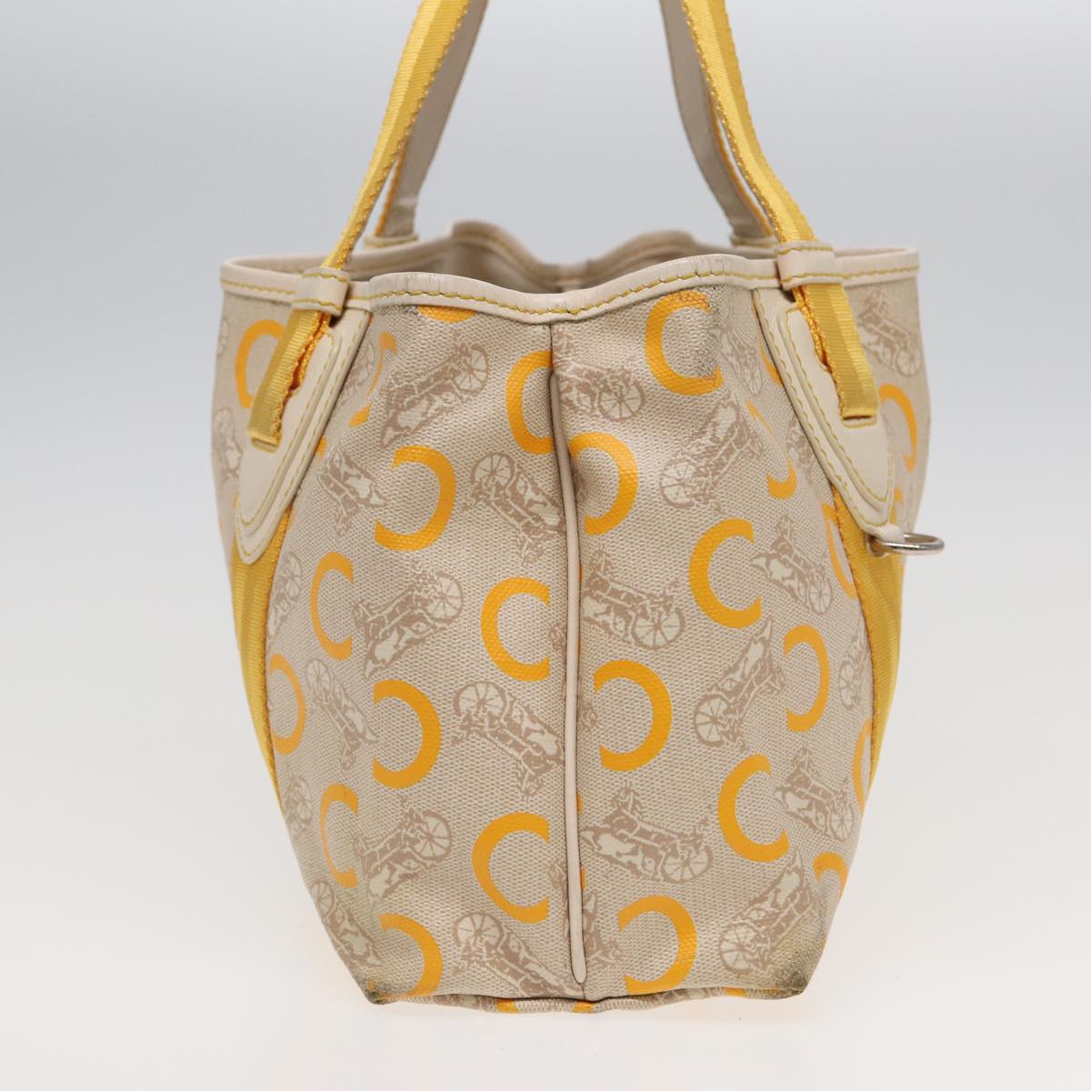 CELINE C Saluki Hand Bag Yellow Beige Auth 72063