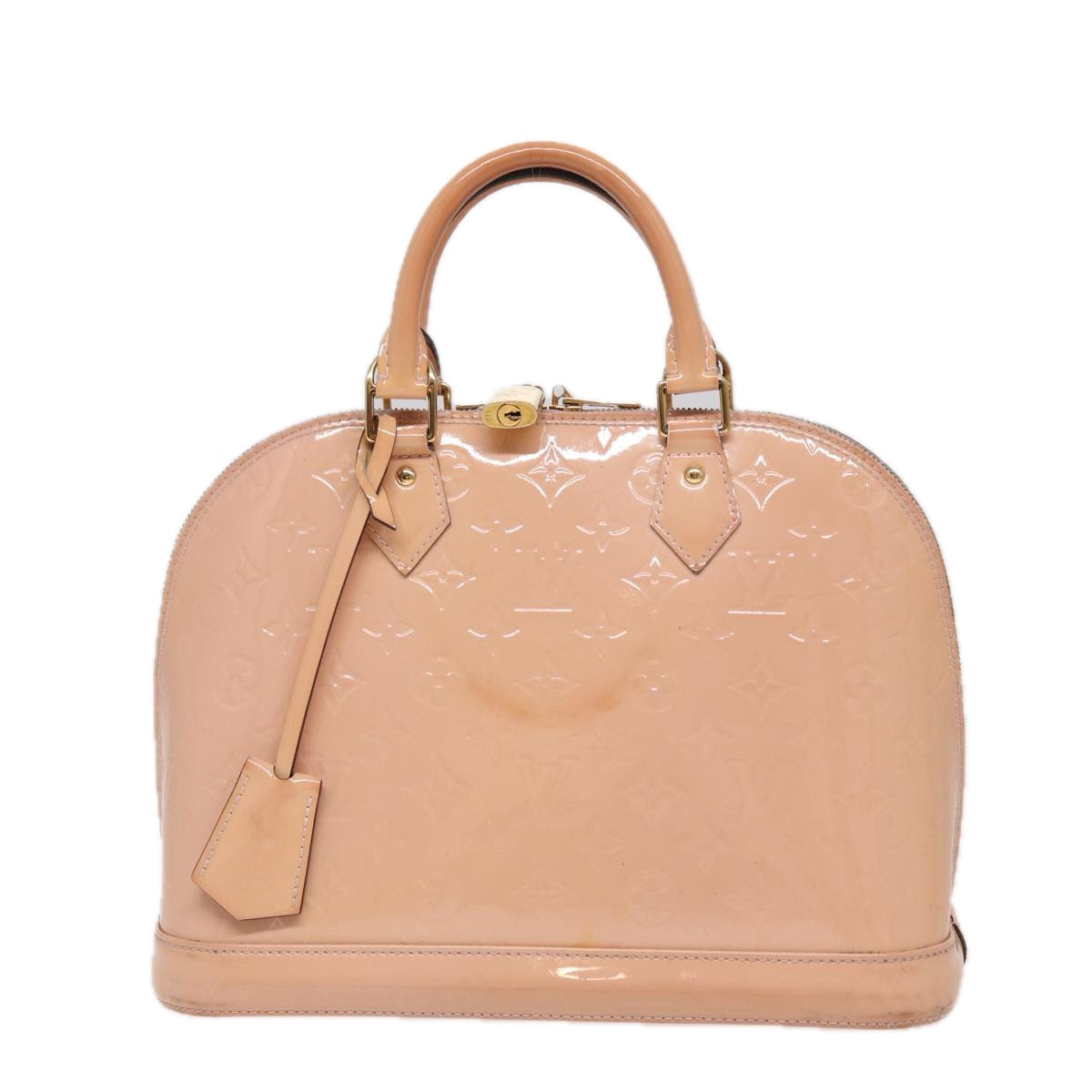 LOUIS VUITTON Monogram Vernis Alma PM Hand Bag Rose Valerine M50412 Auth 72067