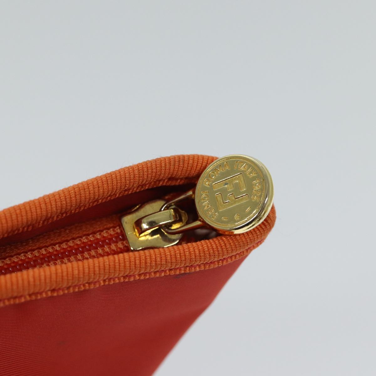 FENDI Shoulder Bag Nylon Orange Auth 72073