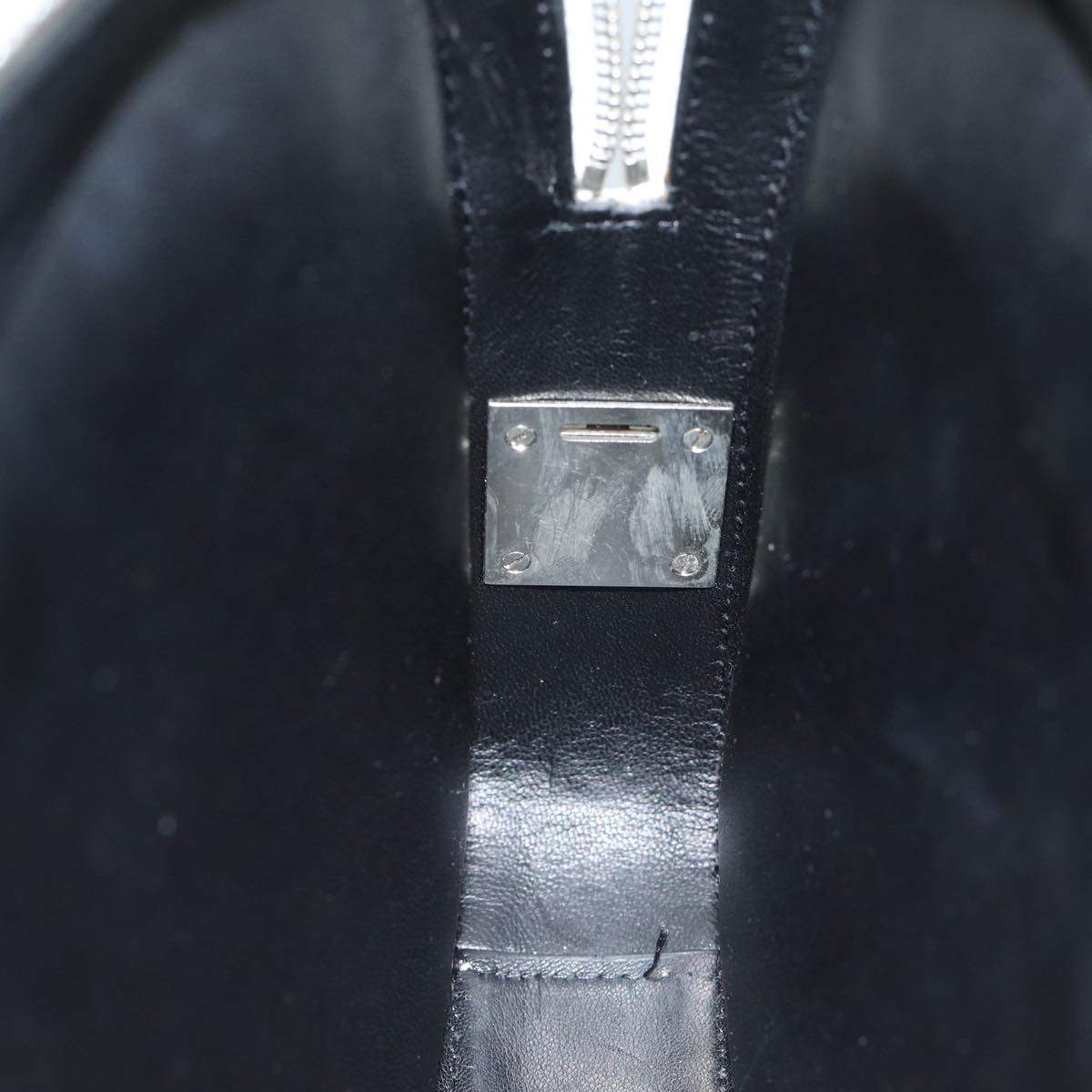 CELINE Clutch Bag Leather Black White Auth 72088