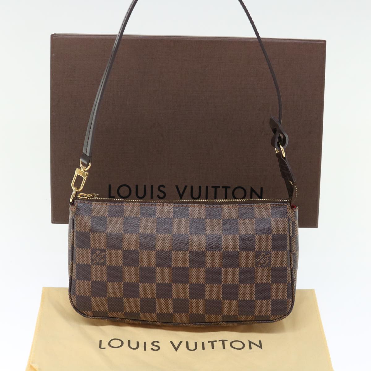 LOUIS VUITTON Damier Ebene Pochette Accessoires Pouch N41206 LV Auth 72102SA