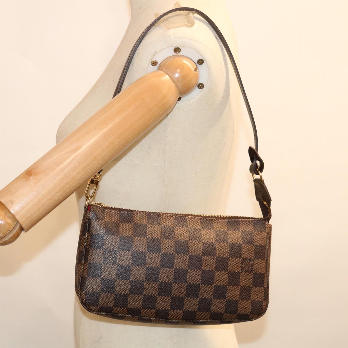 LOUIS VUITTON Damier Ebene Pochette Accessoires Pouch N41206 LV Auth 72102SA