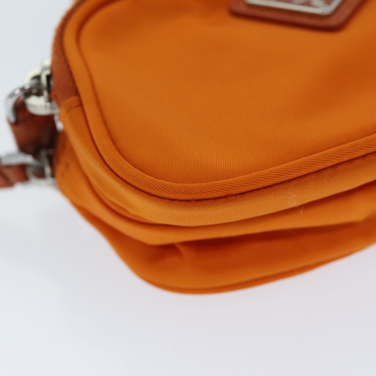 PRADA Pouch Nylon Orange Auth 72112