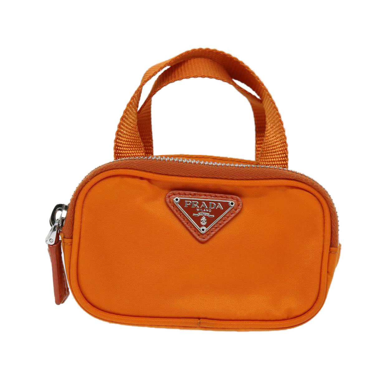 PRADA Pouch Nylon Orange Auth 72112 - 0