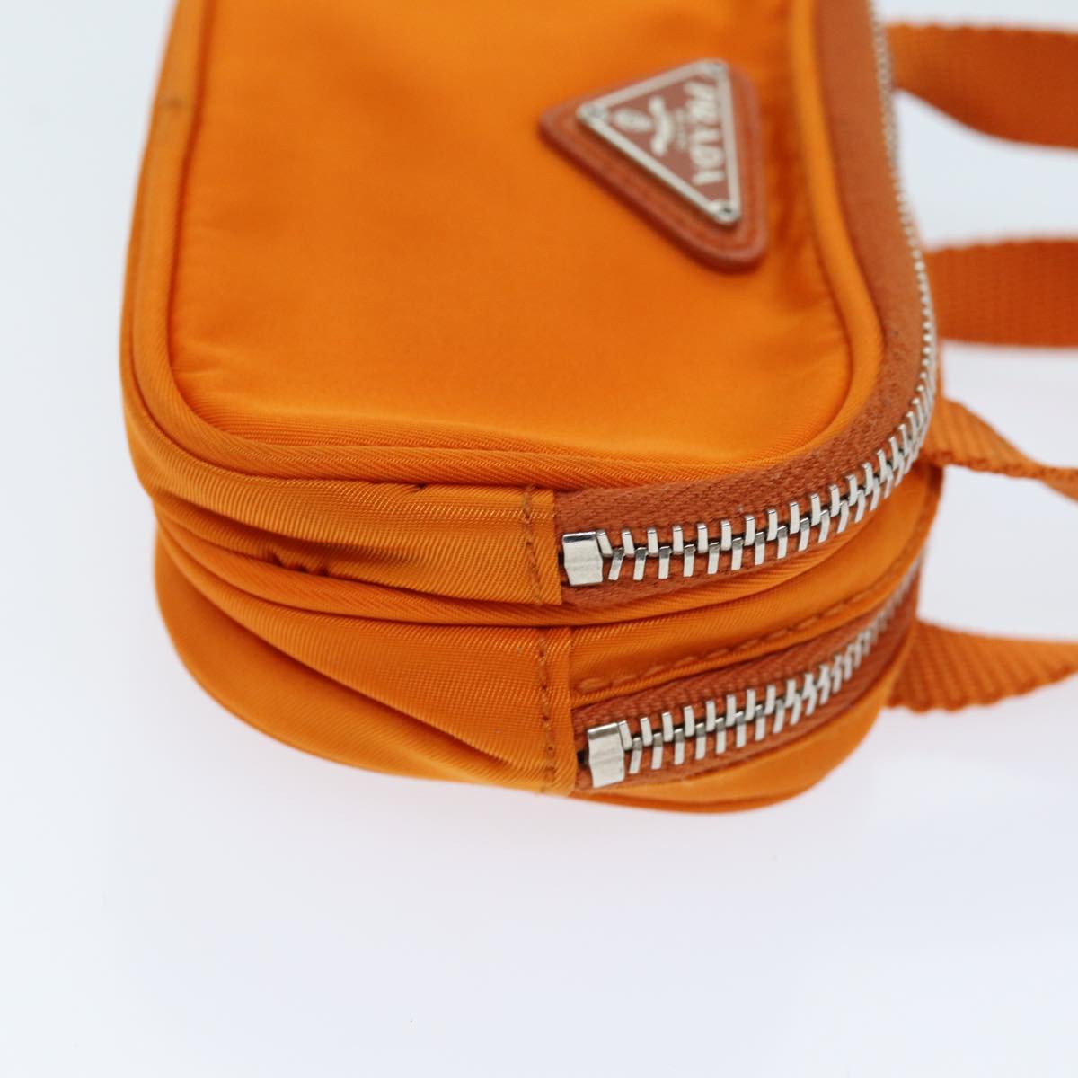 PRADA Pouch Nylon Orange Auth 72112