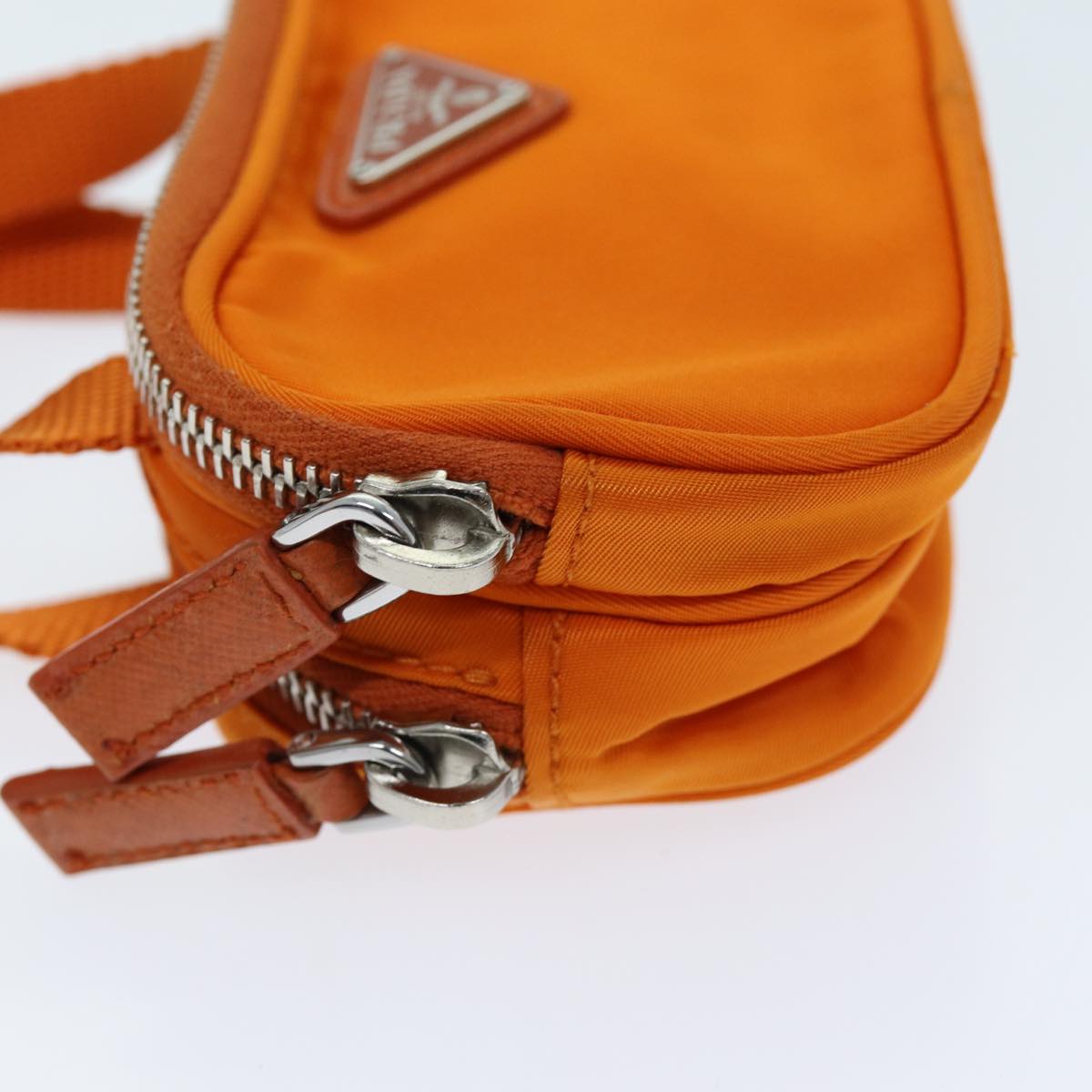 PRADA Pouch Nylon Orange Auth 72112