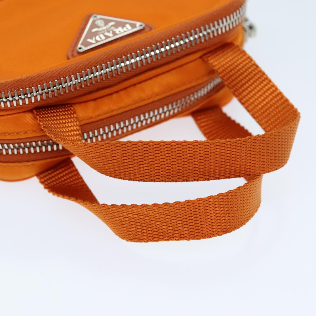 PRADA Pouch Nylon Orange Auth 72112