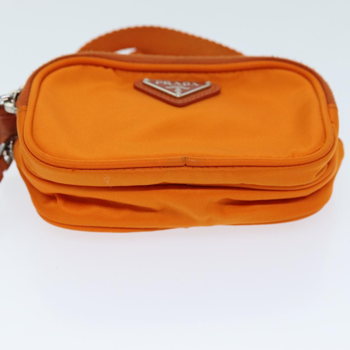 PRADA Pouch Nylon Orange Auth 72112