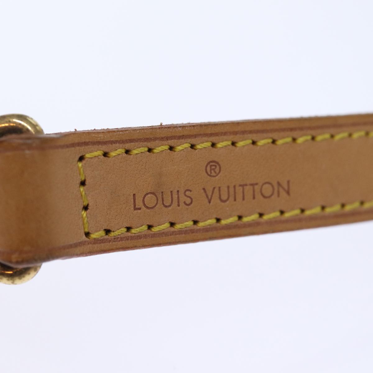 LOUIS VUITTON Shoulder Strap Leather 35.4"" Beige LV Auth 72130