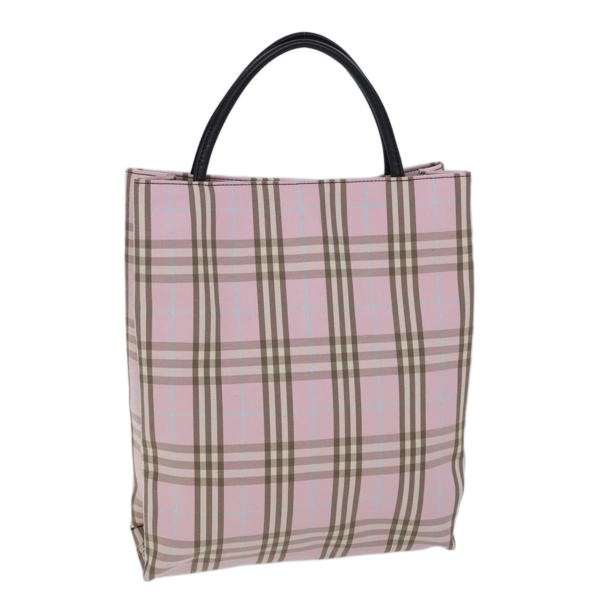 BURBERRY Nova Check Hand Bag Canvas Pink Auth 72132