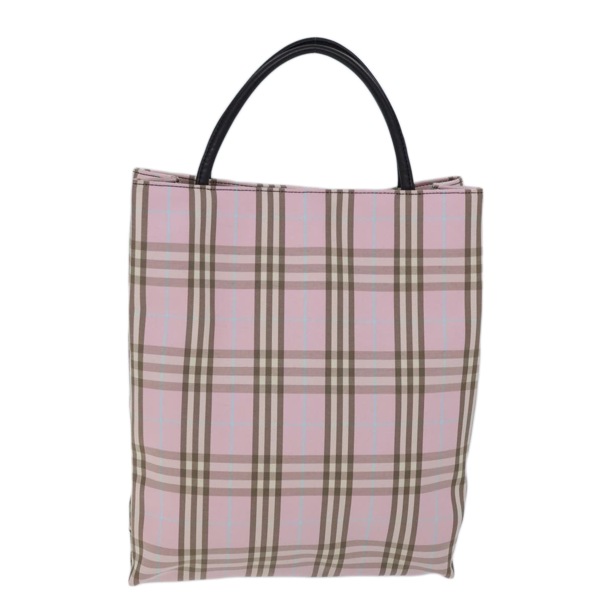 BURBERRY Nova Check Hand Bag Canvas Pink Auth 72132