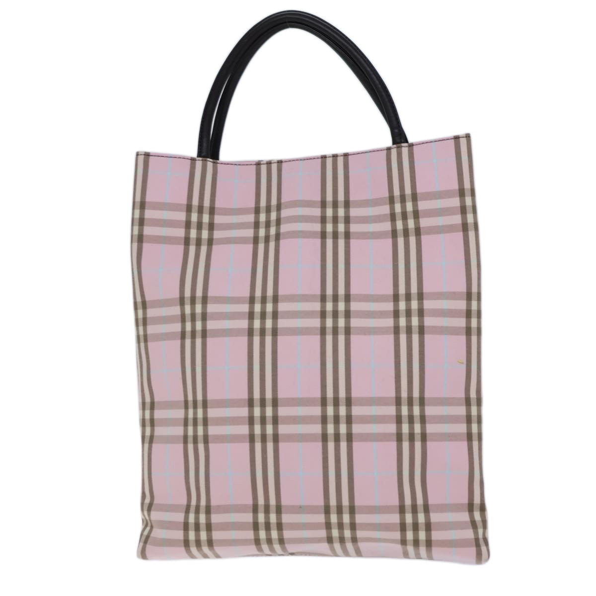 BURBERRY Nova Check Hand Bag Canvas Pink Auth 72132