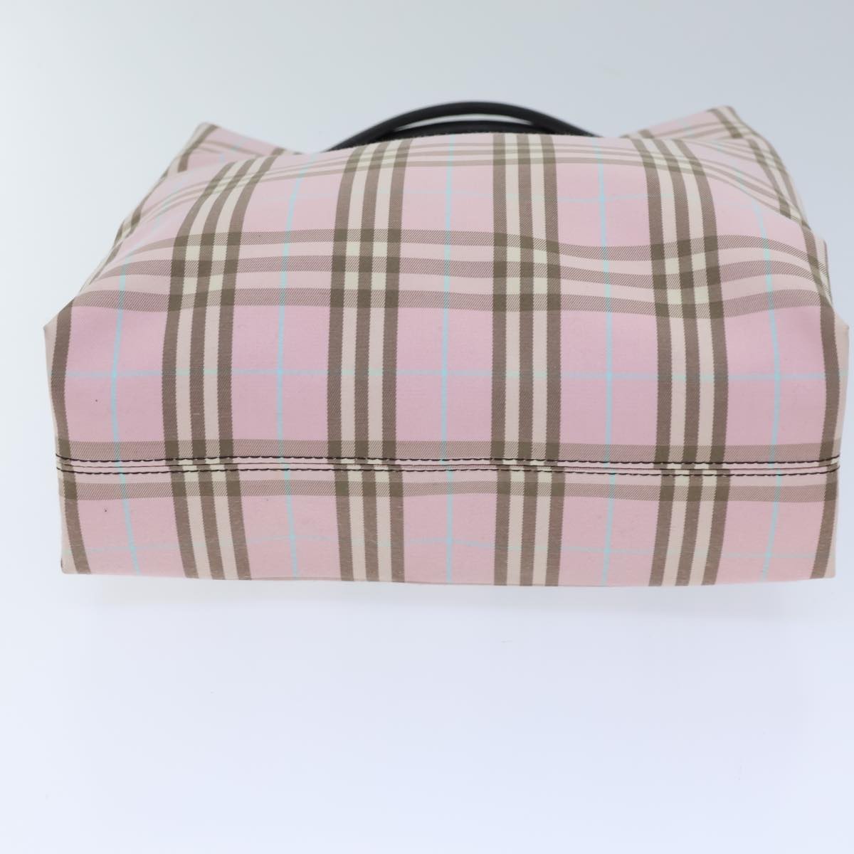 BURBERRY Nova Check Hand Bag Canvas Pink Auth 72132