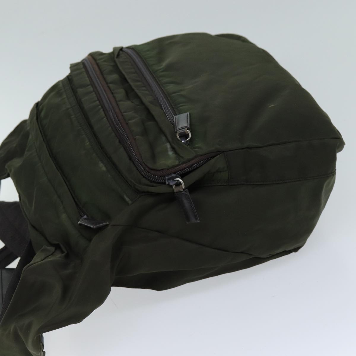PRADA Shoulder Bag Nylon Khaki Auth 72139