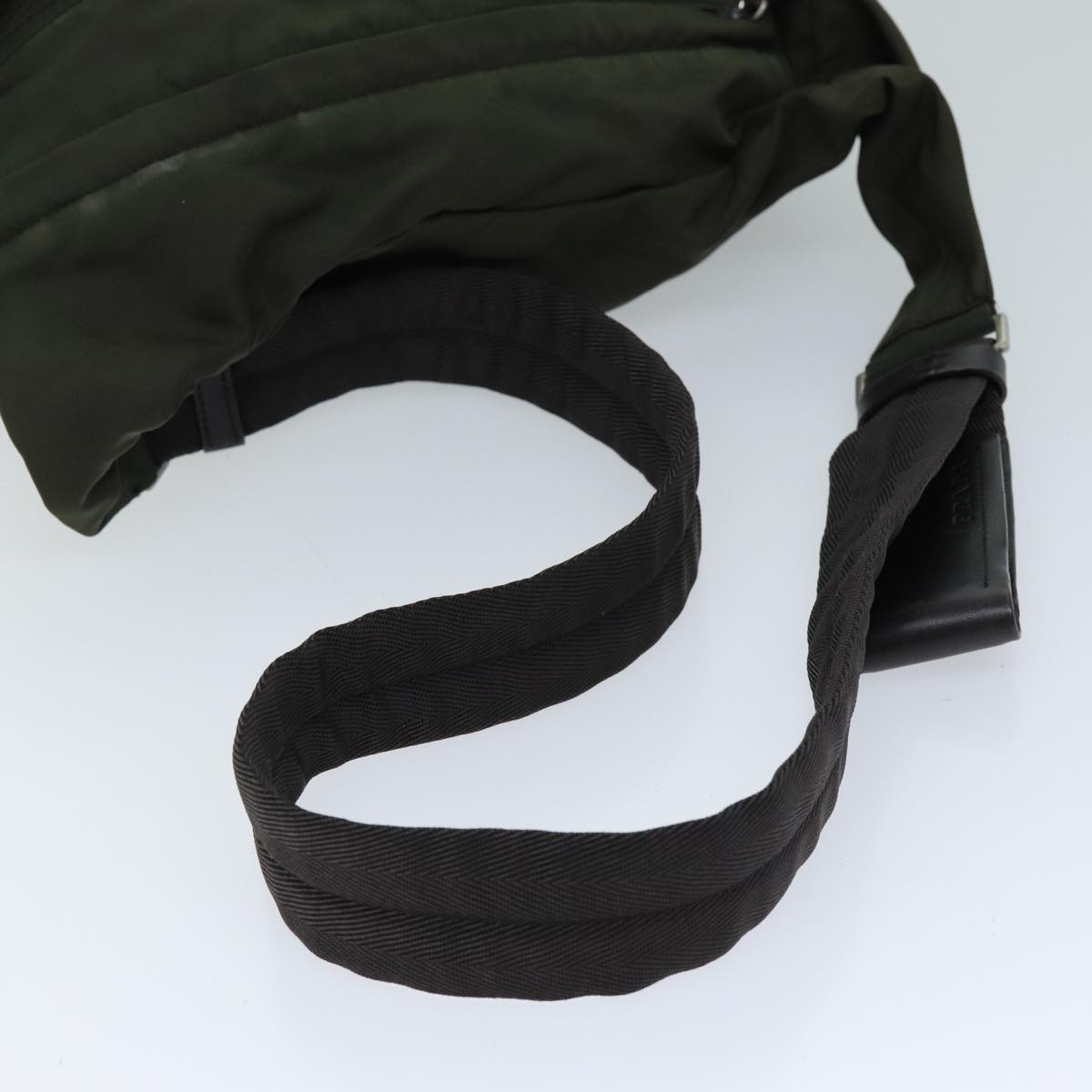 PRADA Shoulder Bag Nylon Khaki Auth 72139
