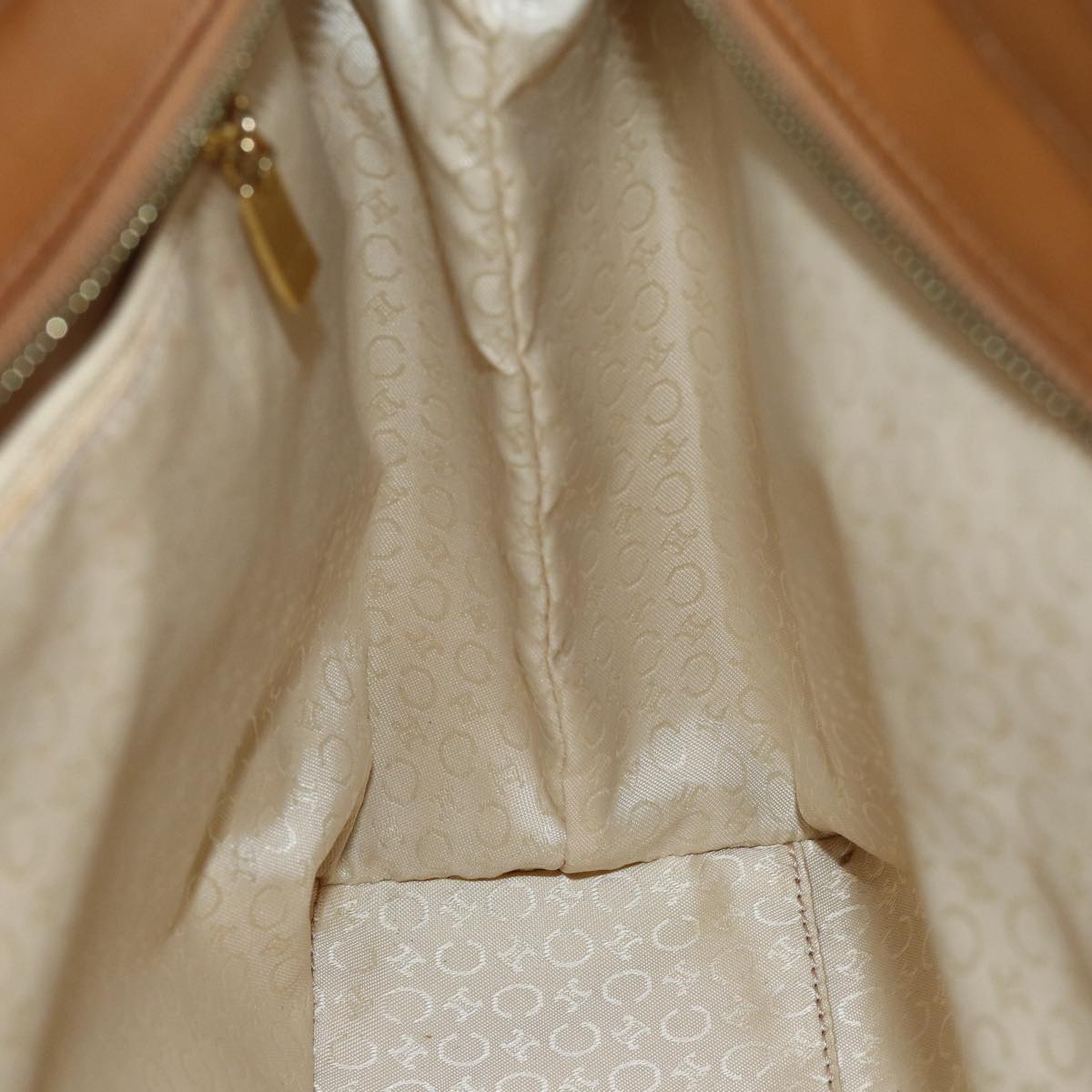 CELINE C Macadam Canvas Tote Bag Beige Auth 72148